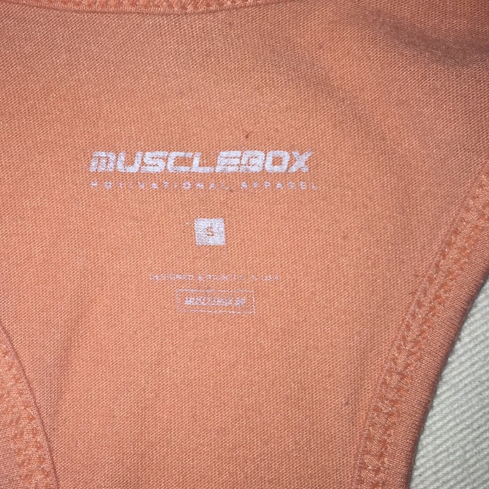 MuscleBox Razor Back Athletic Tee Orange Cream - Picture 8 of 8